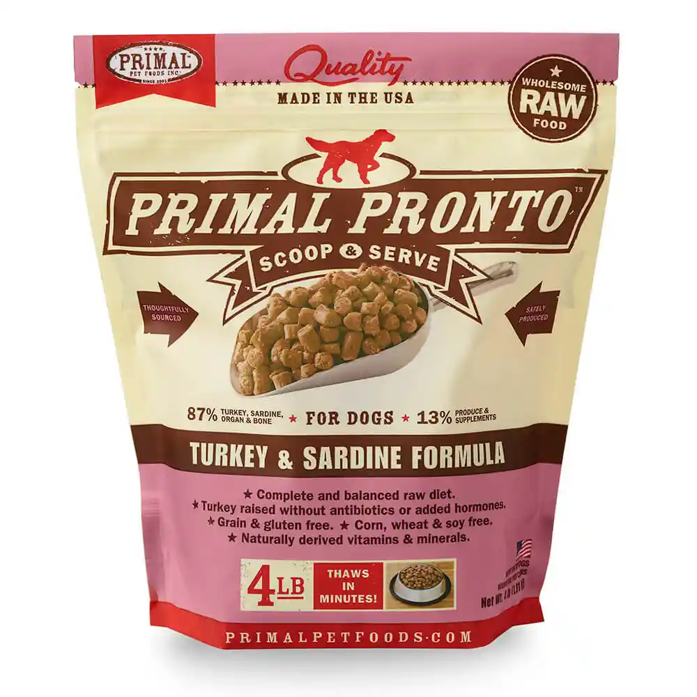 Pronto Raw Turkey & Sardine Frozen Dog Food 4-lb