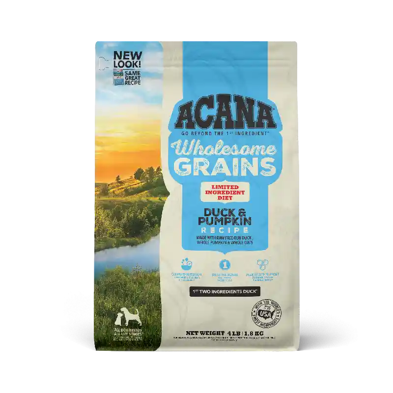 Acana Wholesome Grains Duck & Pumpkin Dry Dog Food 4-lb