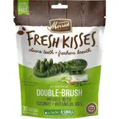 Fresh Kisses Double-brush Coconut Oil & Botanicals Small Grain-free Dental Dog Treats Xs Dog - 33 Co