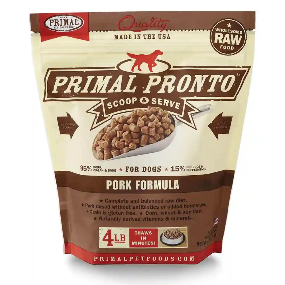 Pronto Raw Pork Frozen Dog Food 4-lb