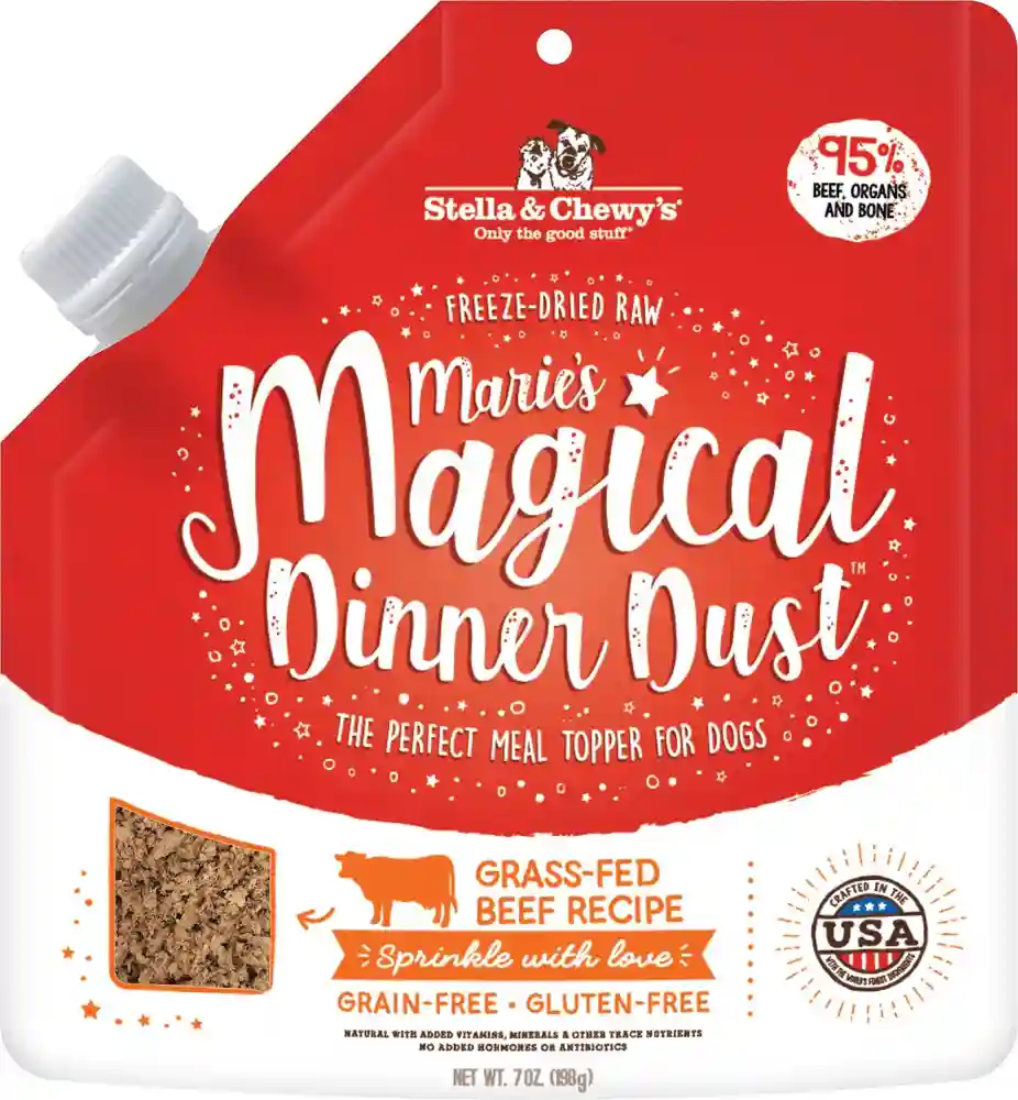 Marie's Magical Dinner Freeze-dried Raw Dust Grass-fed Beef Dog Food Topper 7-oz