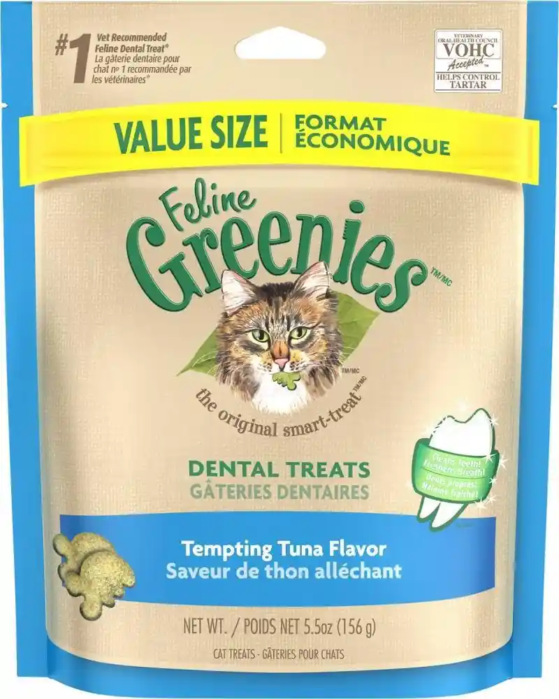 Feline Dental Tempting Tuna Flavor Cat Treats 2.5-oz
