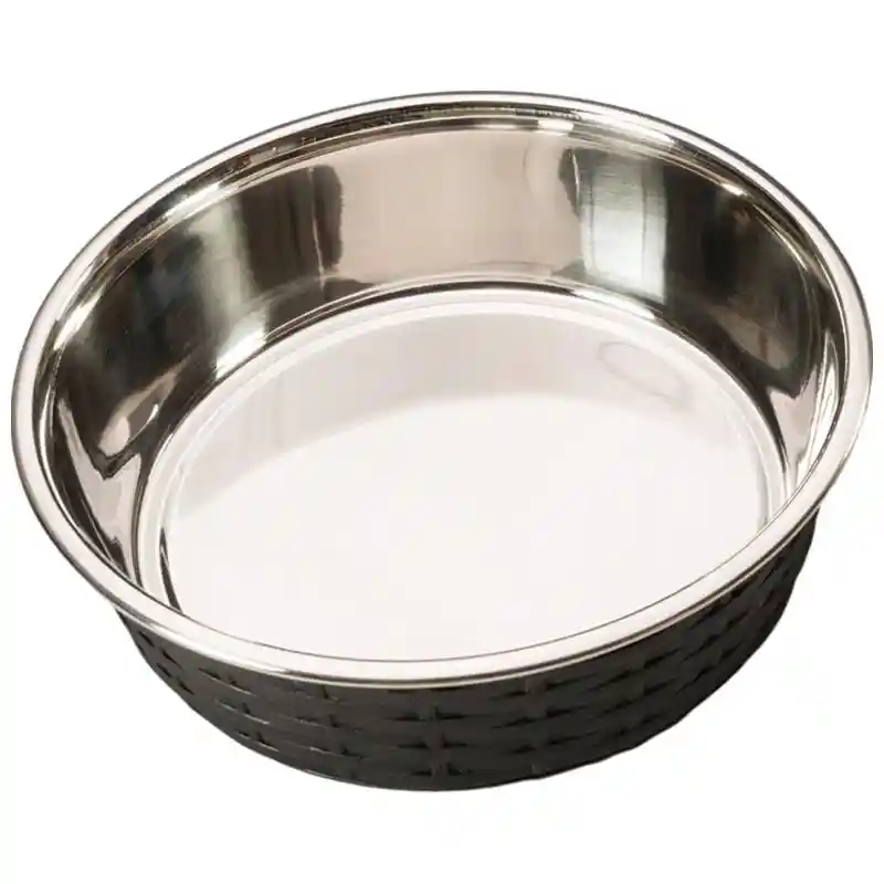 Soho Basketweave Dish Black 30 Ounce