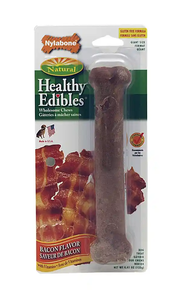 Healthy Edibles Bacon Flavored Bone Dog Treat Giant