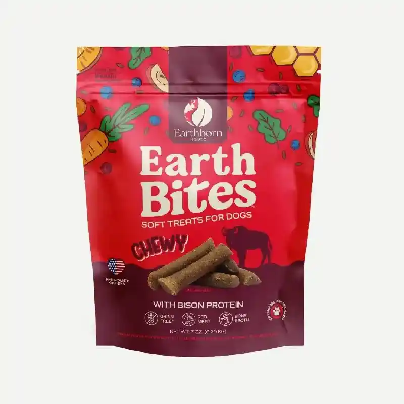 Holistic Earthbites Chewy Grain Free Bites Bison 7-oz