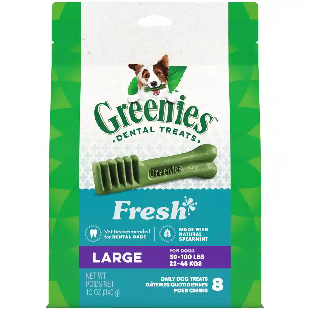Dental Care Chews Lg Dog Treats Fresh - 12oz Pouch