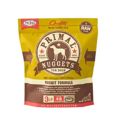 Raw Frozen Canine Rabbit Formula Nuggets Dog Food 3-lb