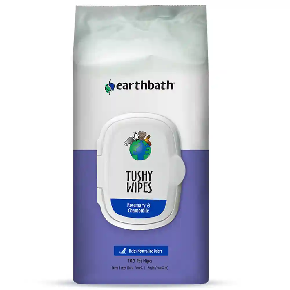 Earthbathtushy Wipes Rosemary & Chamomile 100 Ct