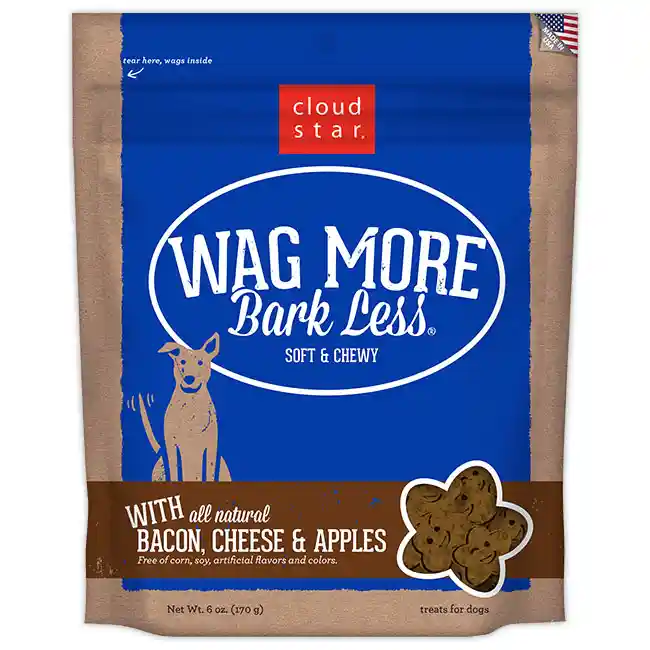 Wag More Bark Less Soft & Chewy Bacon Cheese & Apples Dog Treats 6-oz