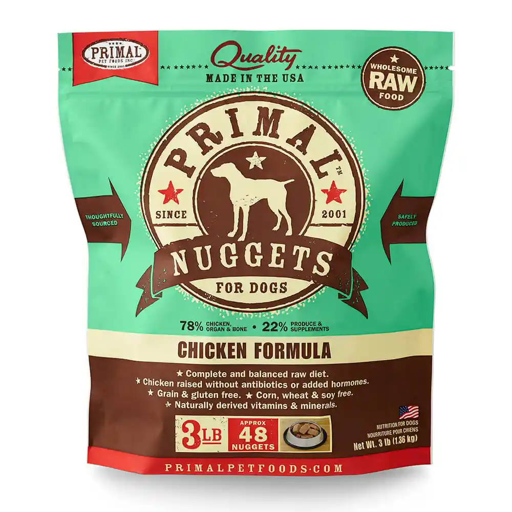 Raw Frozen Canine Chicken Formula Nuggets Dog Food 3-lb