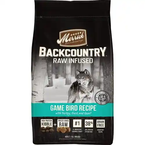 Backcountry Raw Infused Grain Free Wild Game Bird Recipe Dry Dog Food 12-lb