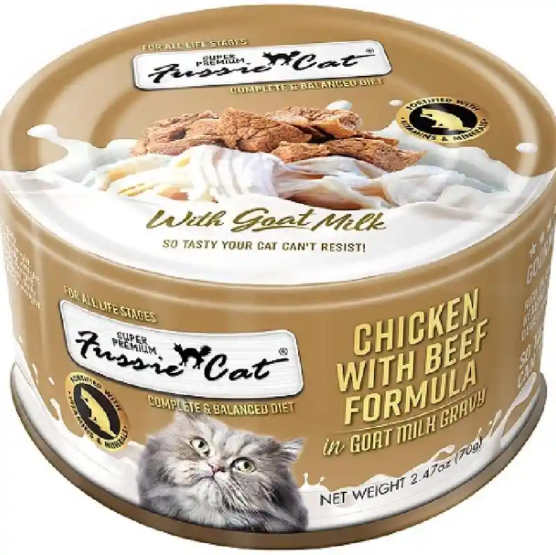 Fussie Cat Chicken & Beef Goat Milk Can 2.47 Oz