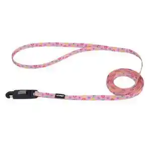 Patterned Dog Leash With E-z Snap, Daisy Multi-color, 3/8" X 06'