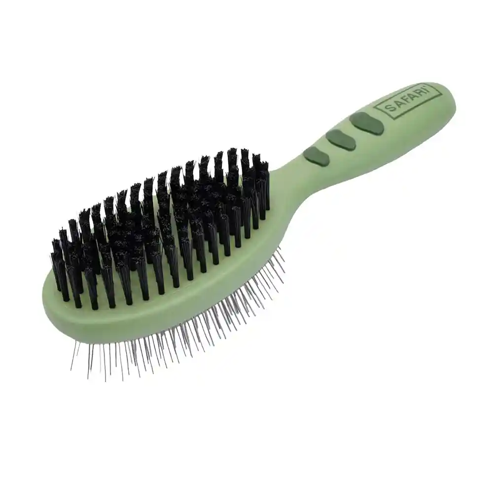 Plastic Pin And Bristle Combo Brush, Comb, Large