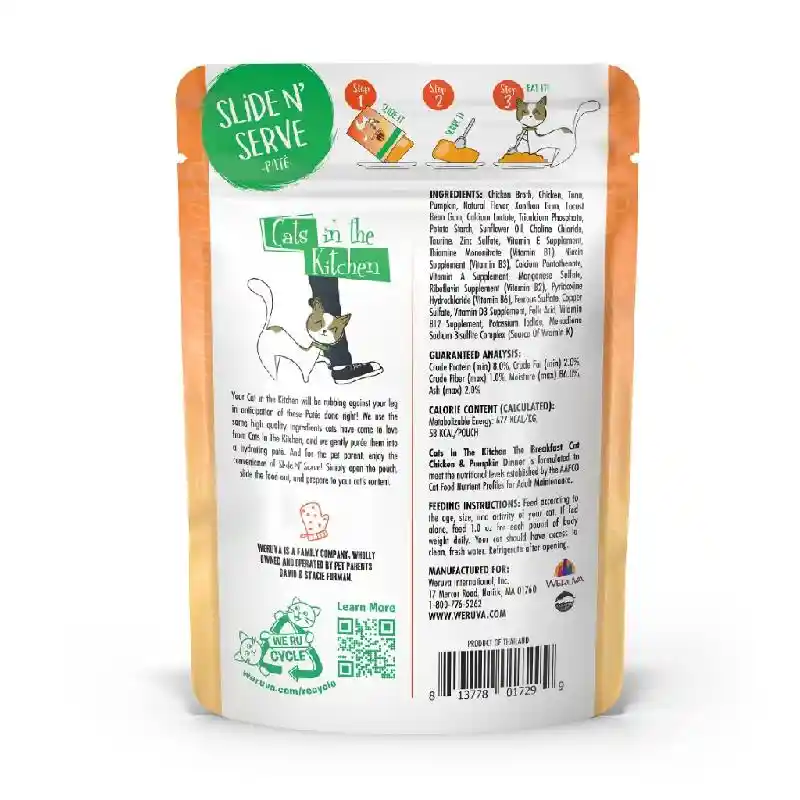 "the Breakfast Cat" Chicken & Pumpkin Slide 'n Serve Pouch 3-oz
