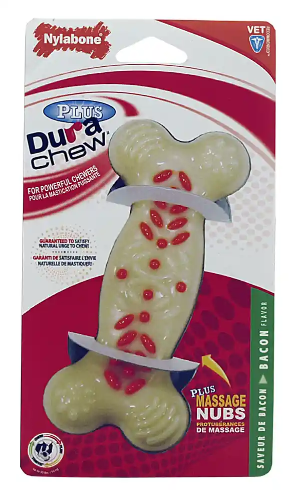 Durachew Action Ridges Bacon Flavor Bone Dog Toy Wolf