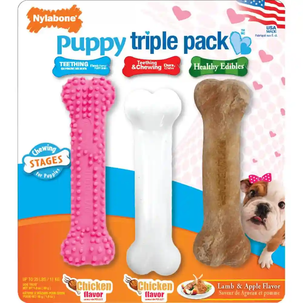 Puppy Chew Triple Pack Pink