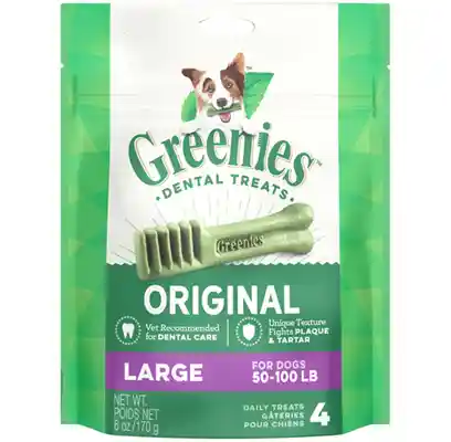 Original Large Dental Dog Chews 6-oz