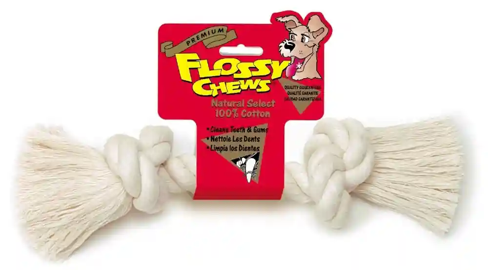 Flossy Chews Rope Bone White Small