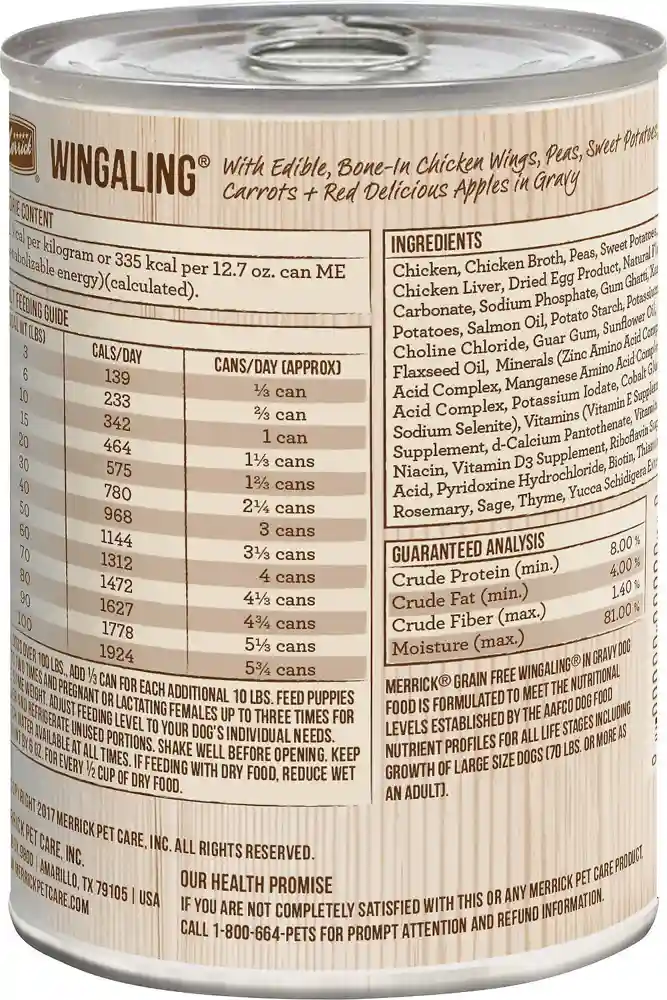 Grain-free Wingaling Canned Dog Food 13.2-oz