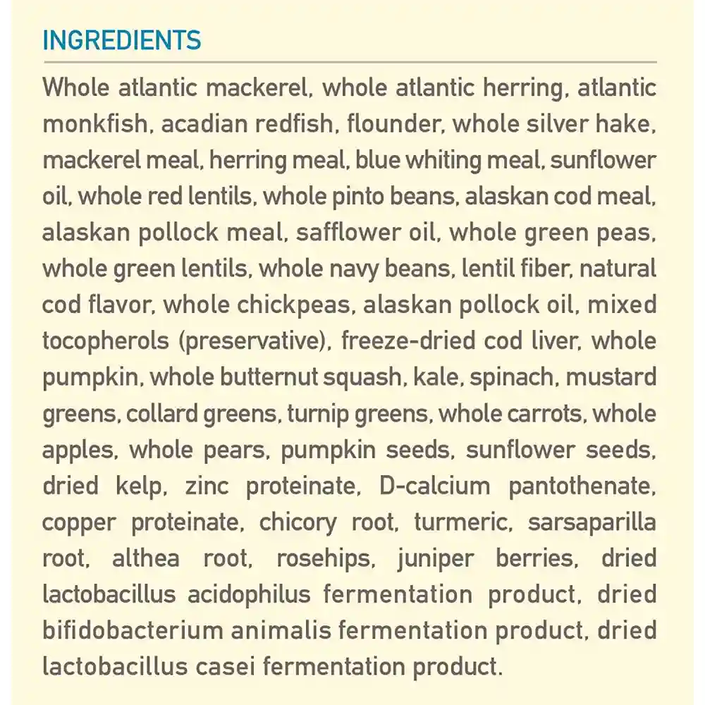 Dry Dog Food, Six Fish, Biologically Appropriate & Grain Free 25-lb