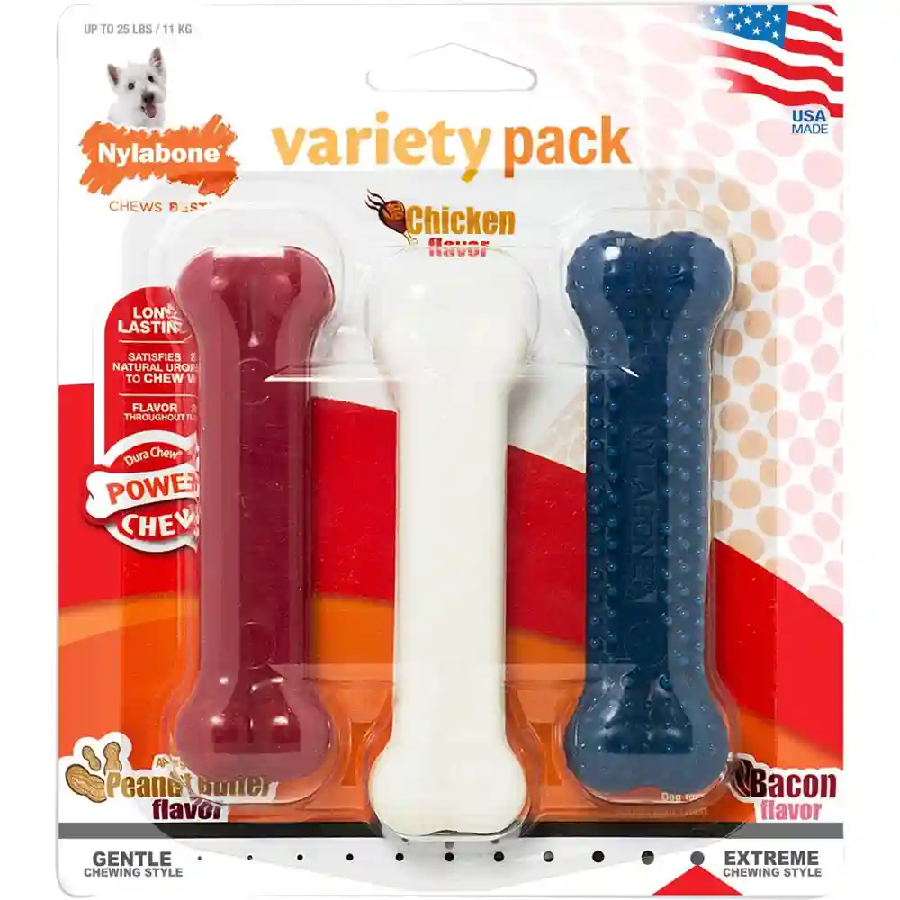 Dura Chew Triple Pack Red/white/blue Regular