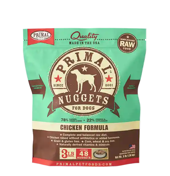 Raw Frozen Canine Chicken Formula Nuggets Dog Food 6-lb