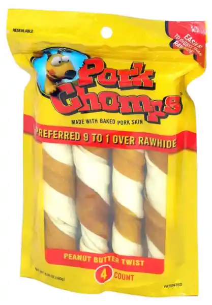 Pork Chomps Peanut Butter 4ct