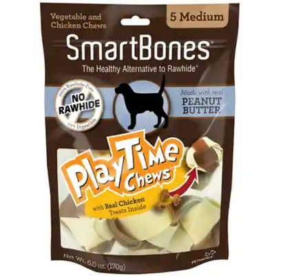 Smartbones Playtime Peanutbutter Medium 5 Pk