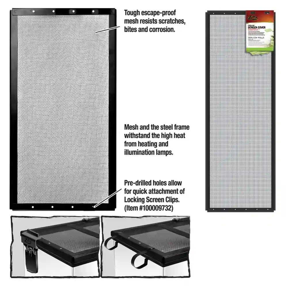 Zilla Screen Cover 36"x12" 30 Gallon-black
