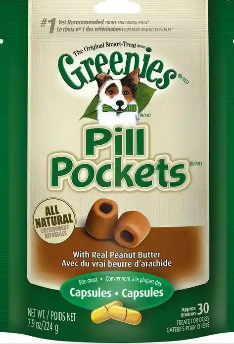 Pill Pockets Canine Peanut Butter Dog Treats For Capsules 7.9-oz