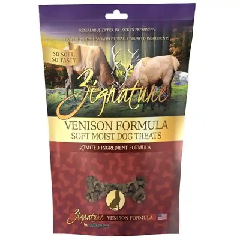 Zignature Dog Treat Soft Moist Venison 4 Oz Hearts