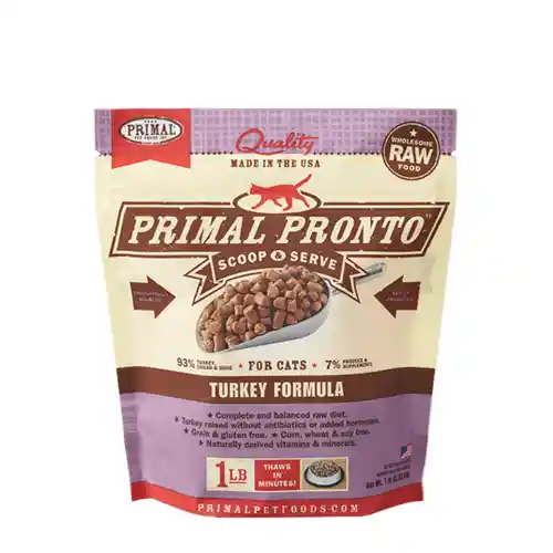 Pronto Raw Turkey Frozen Cat Food 1-lb
