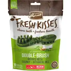 Fresh Kisses Double-brush Coconut Oil & Botanicals Small Grain-free Dental Dog Treats M Dog - 10 Cou