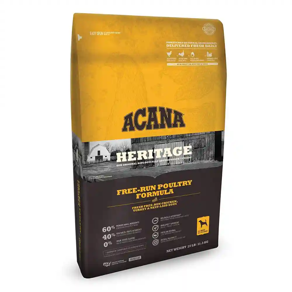 Heritage Dry Dog Food, Free-run Poultry, Biologically Appropriate & Grain Free 25-lb