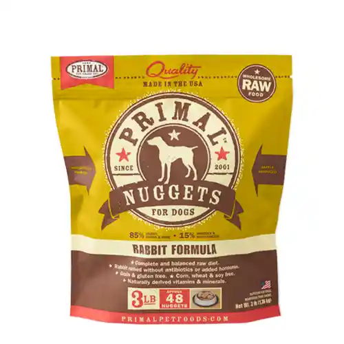 Raw Frozen Canine Rabbit Formula Nuggets Dog Food 3-lb
