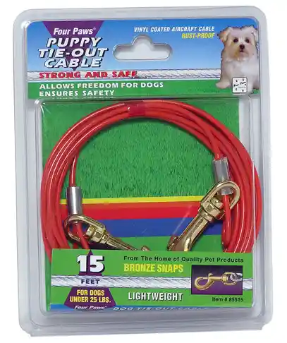 Cable Tie Out Puppy Lightweight 25 Lbs 15'