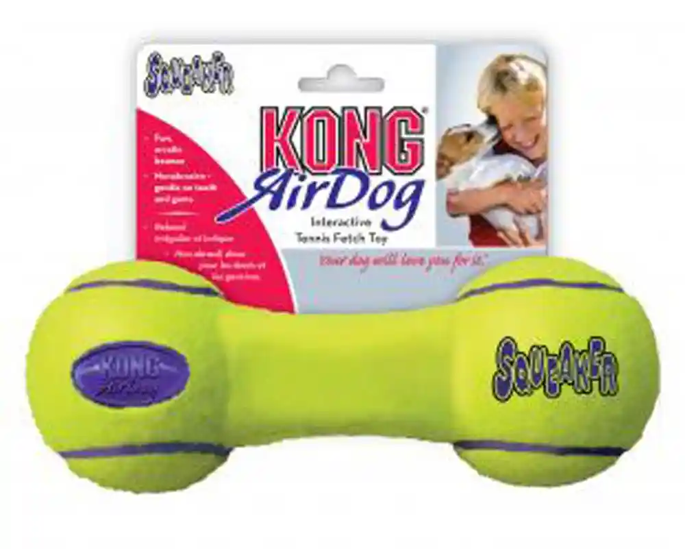 Air Kong Squeaker Dumbbell Large Yellow