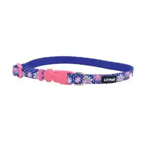 Reflective Dog Collar, Flower With Dots, 3/8" X 08"-12"