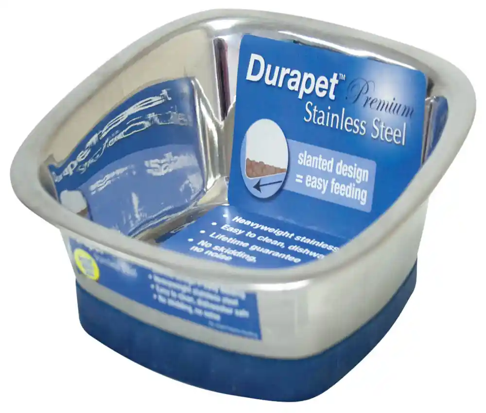Durapet Square Bowl Stainless Steel Large