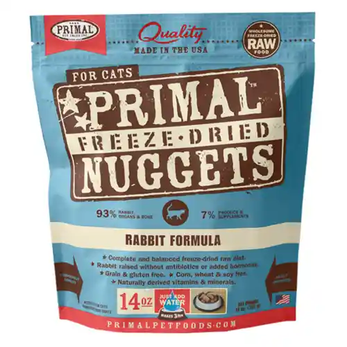 Freeze Dried Nuggets Grain Free Rabbit Formula Cat Food 14-oz