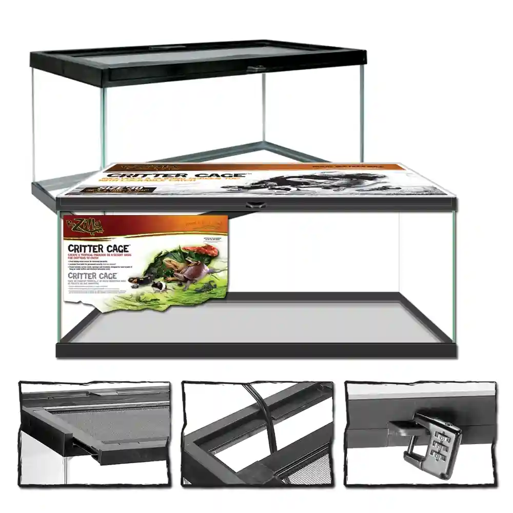 Zilla Black Critter Cage 20 Gallon Long