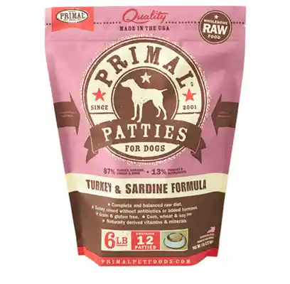 Raw Frozen Canine Turkey & Sardine Formula Nuggets Dog Food 6-lb