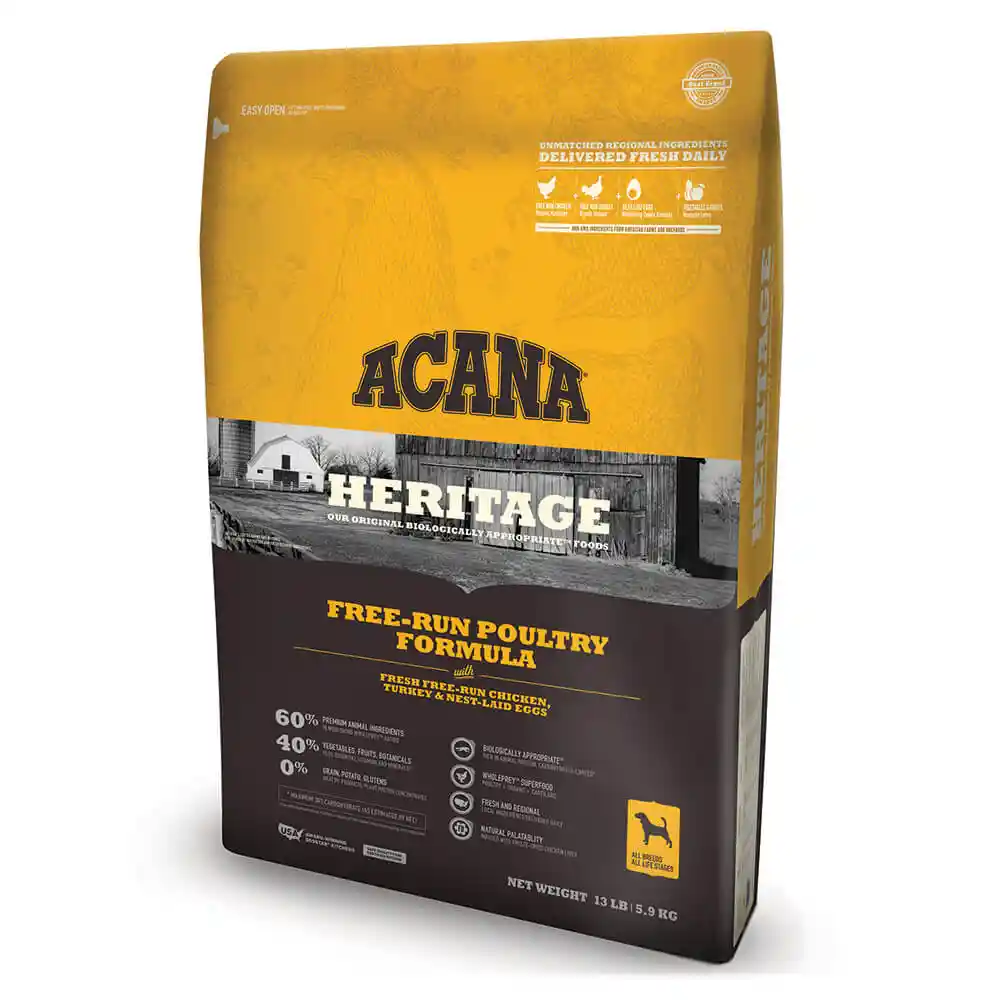 Heritage Dry Dog Food, Free-run Poultry, Biologically Appropriate & Grain Free 13-lb