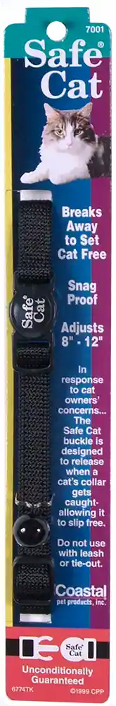 Adjustable Snag-proof Breakaway Collar, Black, 3/8" X 08"-12"