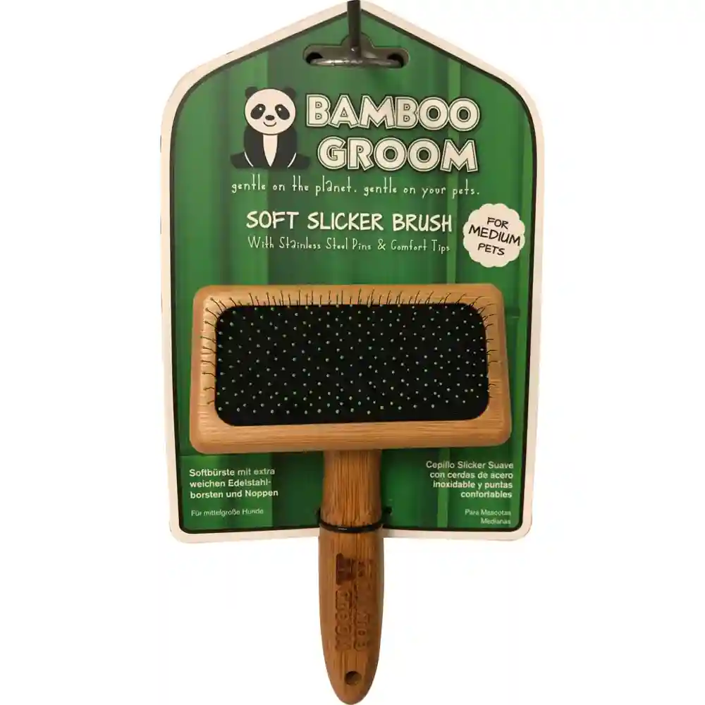 Bamboo Soft Slicker Brush With Com New Item 1225