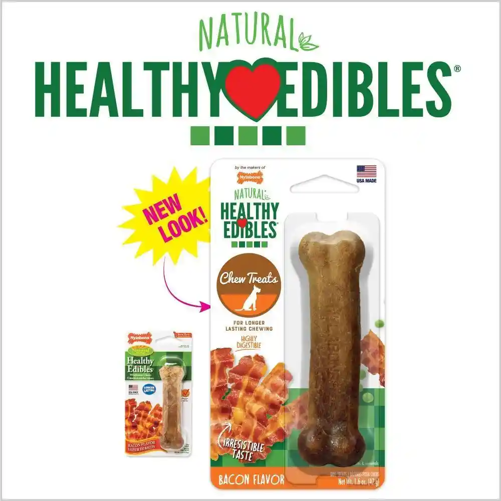 Healthy Edibles Bacon Flavored Bone Dog Treat Giant