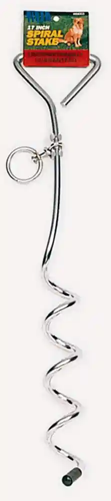 Dog Tie Out Stakes For Loose Soil Sprial - 17"