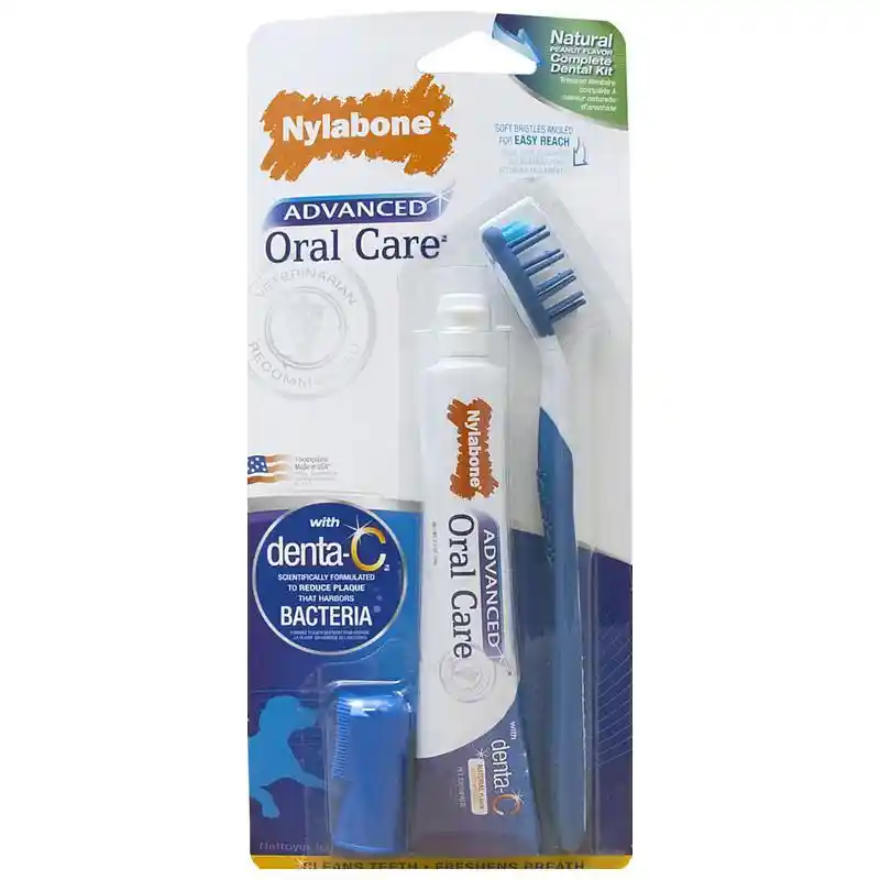 Nylabone Oral Care Natural Peanut Dental Kit