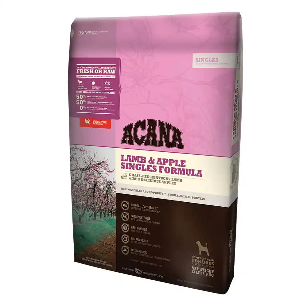 Singles Limited Ingredient Dry Dog Food, Lamb & Apple, Biologically Appropriate & Grain Free 13-lb